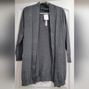 Charcoal Open Front Cardigan